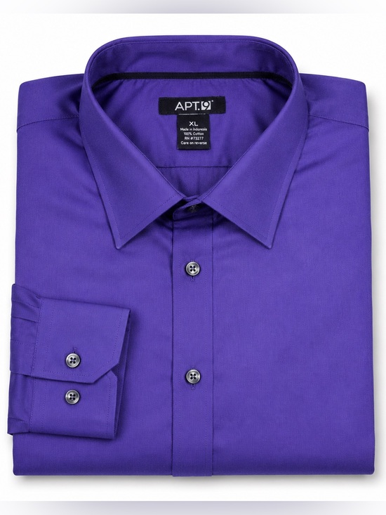 Apt. 9 Other - APT 9 Men’s Purple Modern Fit Long Sleeve Dress Shirt 100% Cotton Size XL New
